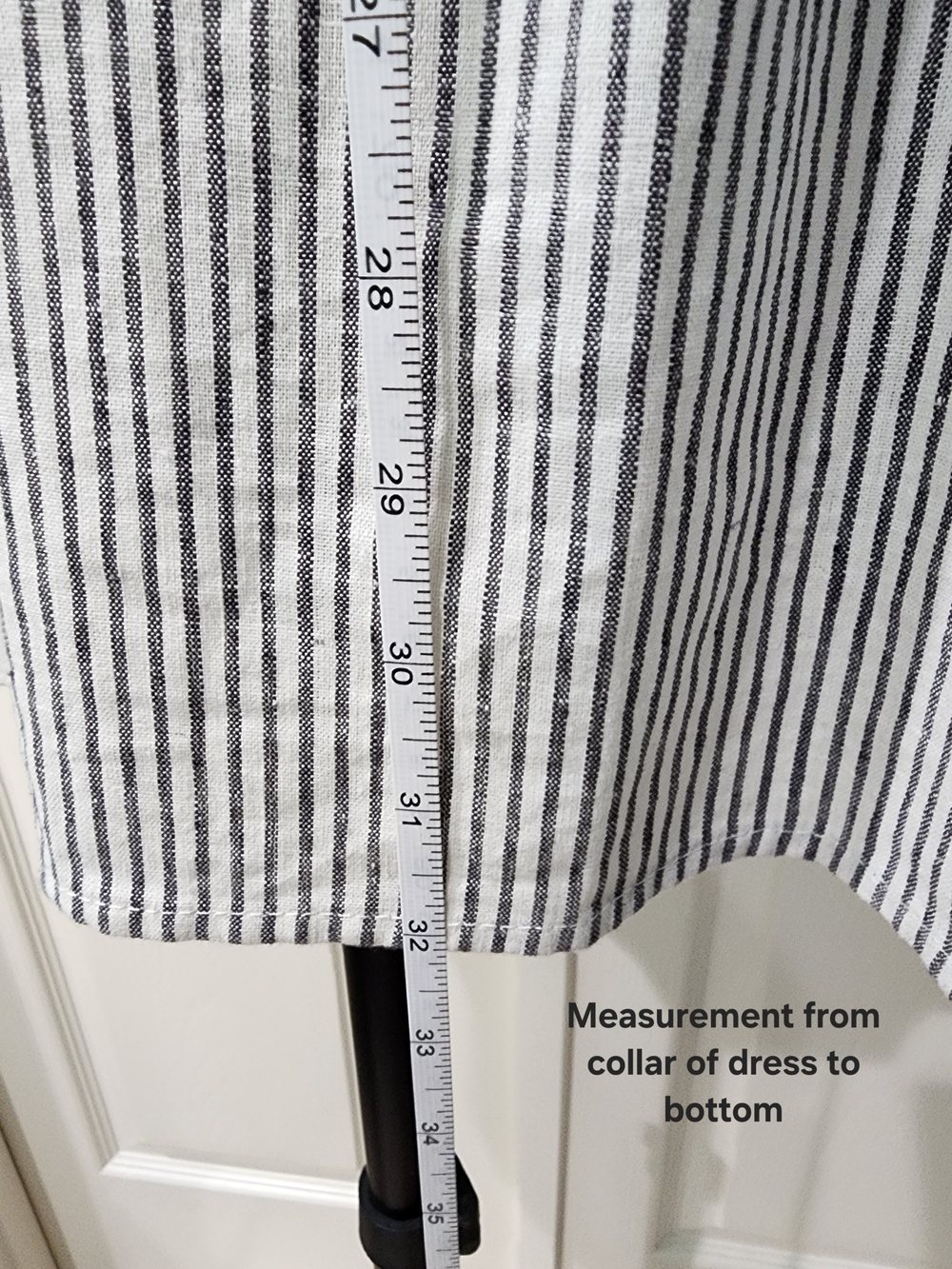 Knox Rose Black-and-White Striped Off-Shoulder Dress Embroidered Accents - Picture 9 of 11